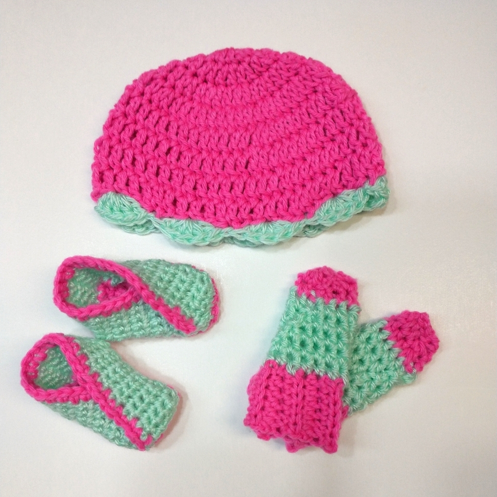 Handmade Crotcheted Newborn Baby Set
